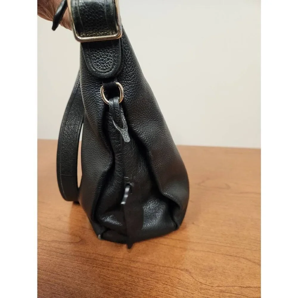 Coach Dufflette Pebble Leather Crossbody Bag Black 35775. See pictures for condi